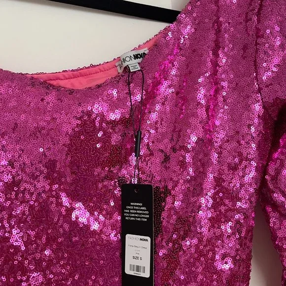 NWT Sequin Dress - Pink - Picture 2 of 3